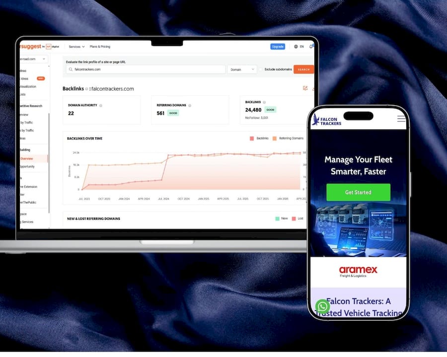 Ubersuggest result of falcon trackers