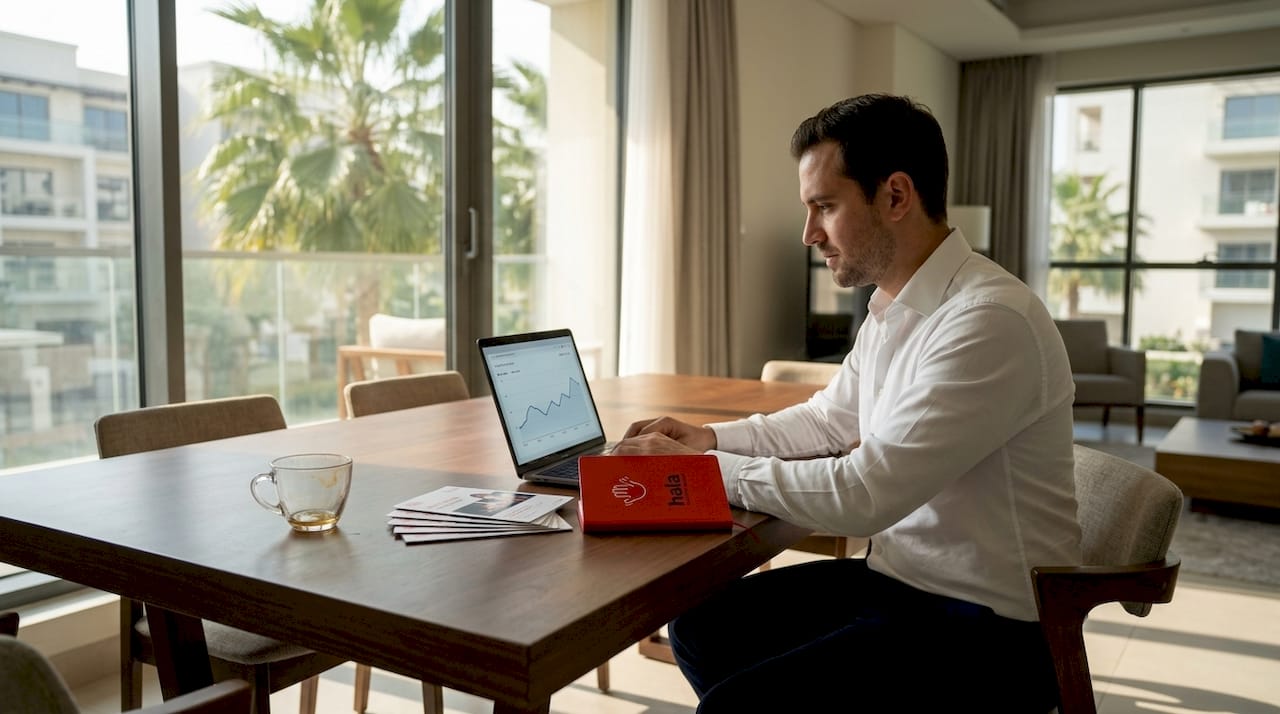 Dubai SME owner checking digital marketing analytics