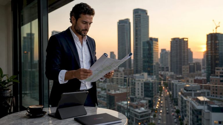 Real estate agent working content marketing plan